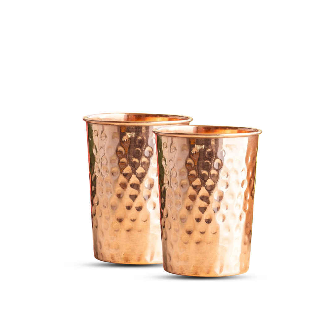 Pure copper dome shape glass half hammered, 350 ML ML 385
